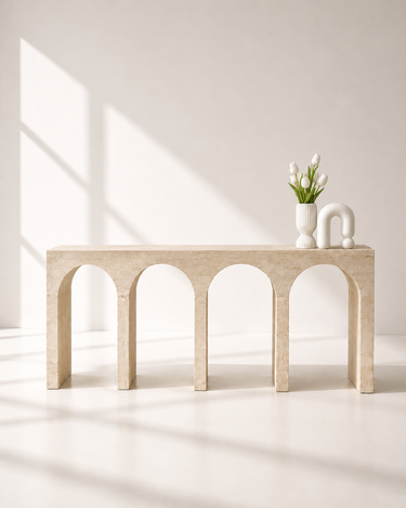 Dorothea Travertine Console Table