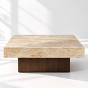 Elmsworth Travertine Coffee Table, front view