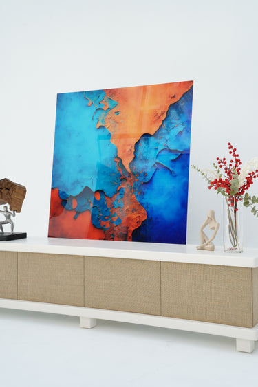 Elysian Ember – Abstract Glass Art Panel By Art Dei Marmi