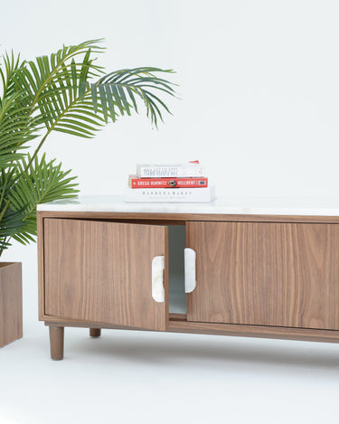 Emin Afyon Sugar Marble & Walnut TV Unit