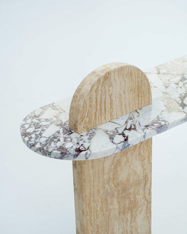 Kero Travertine & Calacatta Viola Marble Console