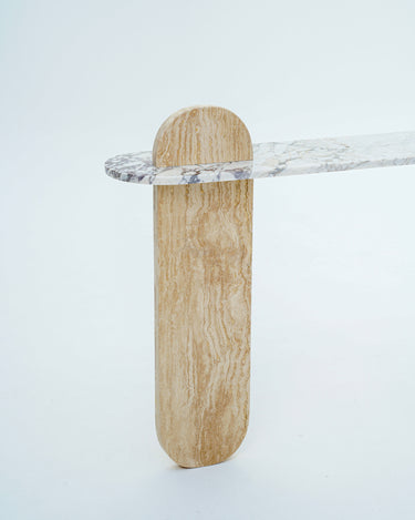 Kero Travertine & Calacatta Viola Marble Console