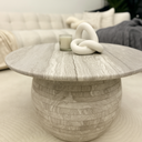 Lorvia White Wood Marble Coffee Table – Set of 2