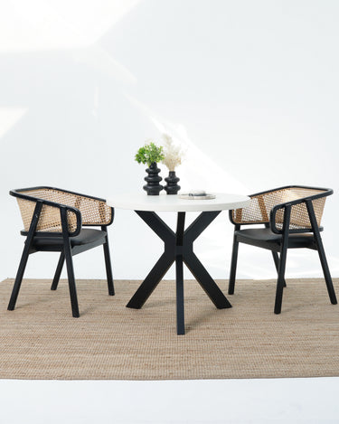 Lunera Outdoor Dining Table - White Micro Cement Top