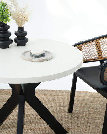 Lunera Outdoor Dining Table - White Micro Cement Top