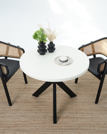Lunera Outdoor Dining Table - White Micro Cement Top