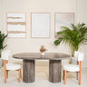 Lyra Silver Travertine Dining Table