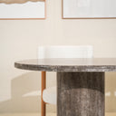 Lyra Silver Travertine Dining Table