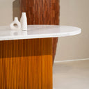 Mirella Dining Table with Volakas Marble Top and Wooden Base