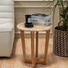 Nia Travertine Marble Top Side Table