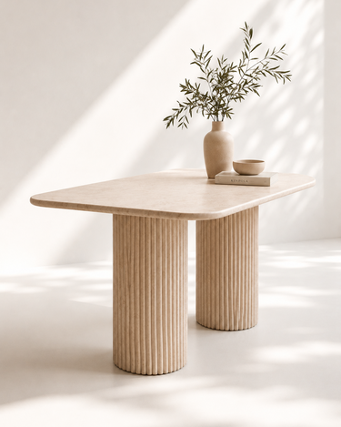 Omera Beige Marble Dining Table