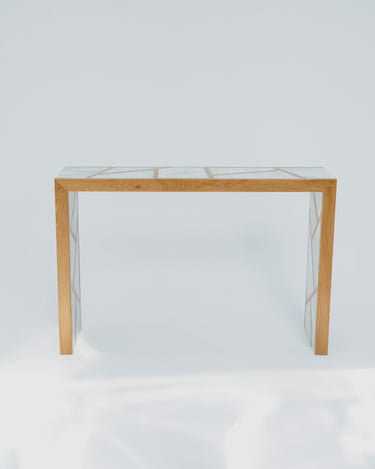 Orel Afyon Sugar Marble & White Oak Console
