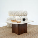 Orina Triangle Coffee Table - Beige Marble