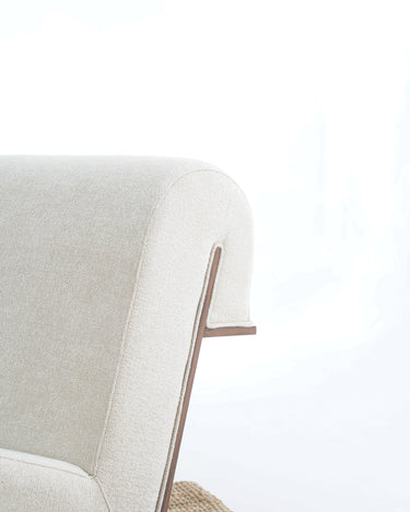 Pelo Veneered Oak & Linen Sofa Chair