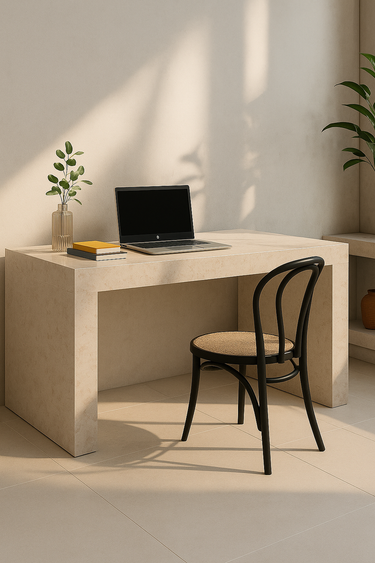 Serica Beige Marble Desk