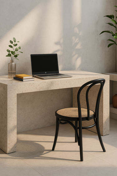 Serica Beige Marble Desk