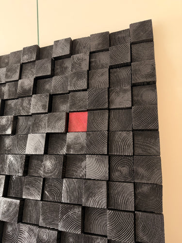 Smoked Black Premium Handmade Wooden Wall Sculpture | Size XXL – 120 cm x 120 cm
