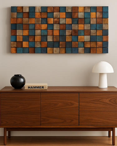 Smoked Color Premium Handmade Wooden Wall Sculpture | XL 114 cm x 57 cm