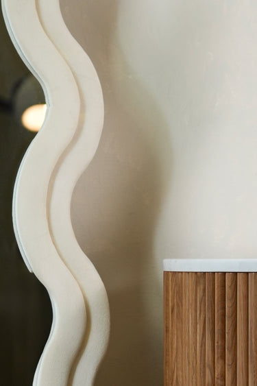 Sole White Wave Frame Mirror