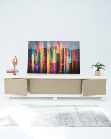Taro PU Paint & Rattan TV Unit