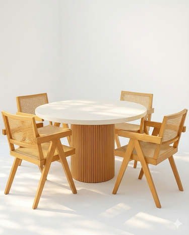 Tivo Micro Cement & Wooden Base Outdoor Table