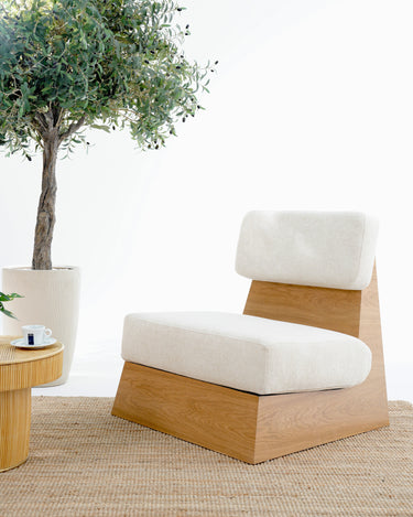 Velo White Oak & Linen Sofa Chair