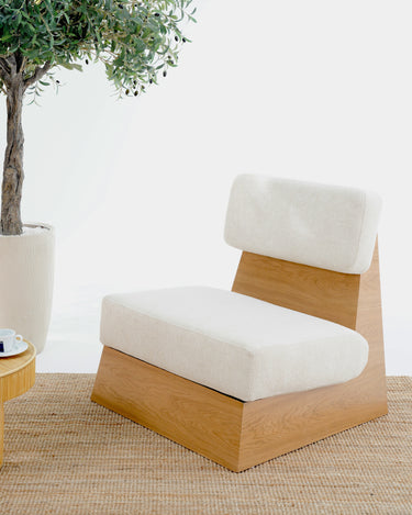 Velo White Oak & Linen Sofa Chair