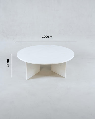 Vera Quartz White Marble Coffee Table