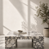 Viora Calacatta Viola Marble Coffee Table with bold square architectural form