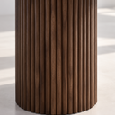 Wexford Calacatta Viola Dining Table - Fluted Beech Wood Base Detail