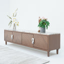 Zino Calacatta Viola Marble & Teakwood Wood TV Unit