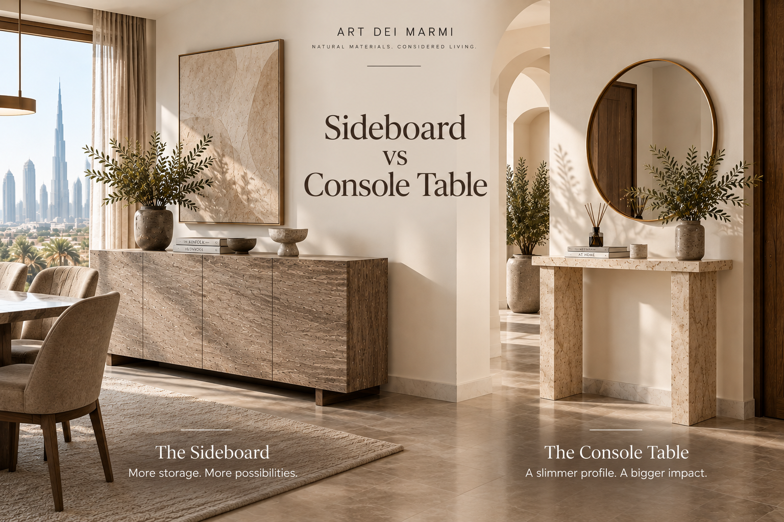 sideboard vs console table