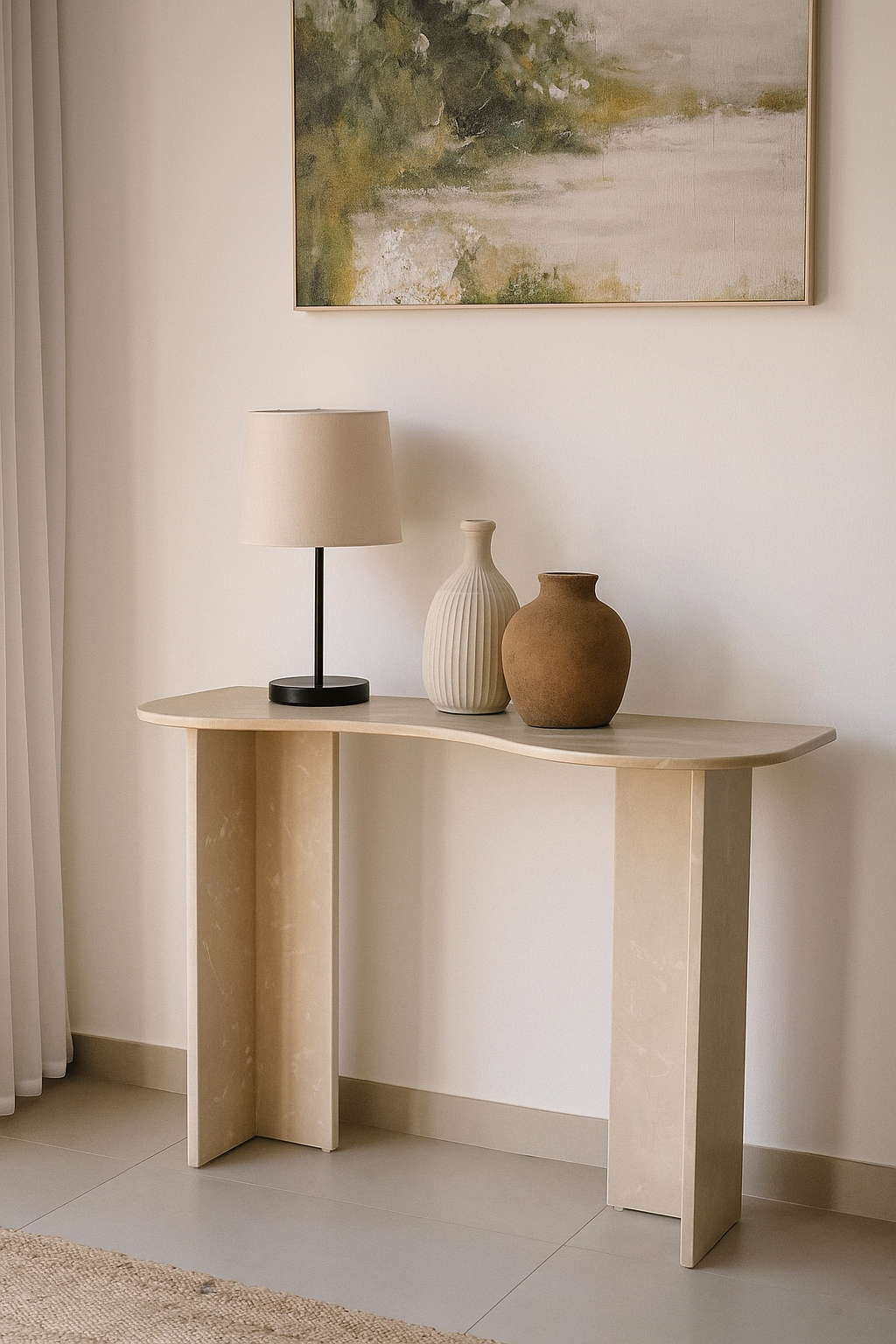 Favira Crema Marble Console