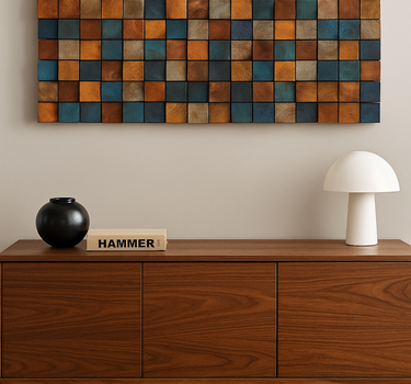 Smoked Color Premium Handmade Wooden Wall Sculpture | XL  114 cm x 57 cm