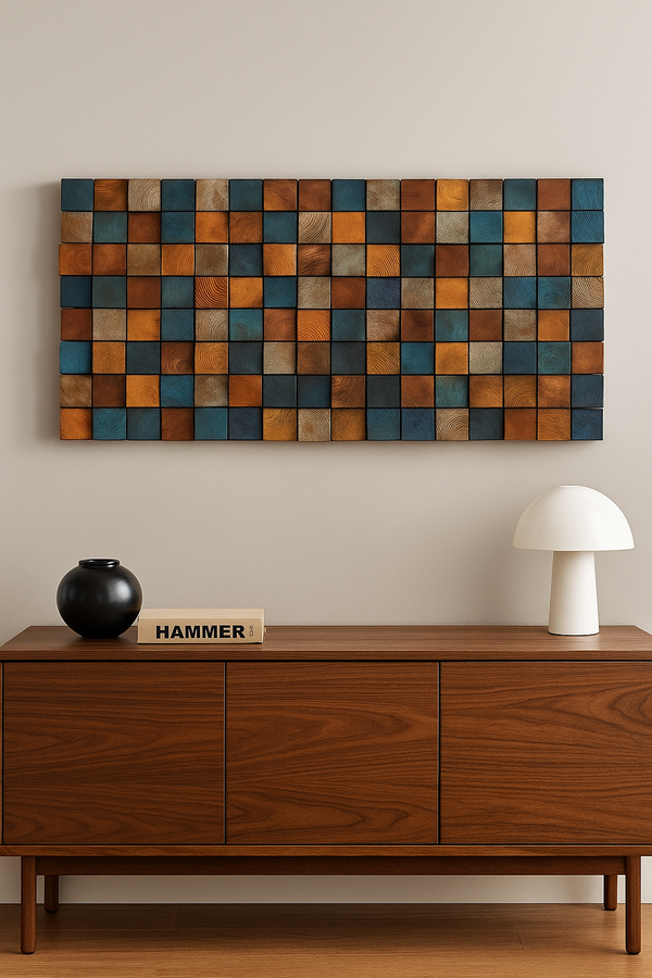 Smoked Color Premium Handmade Wooden Wall Sculpture | XL  114 cm x 57 cm
