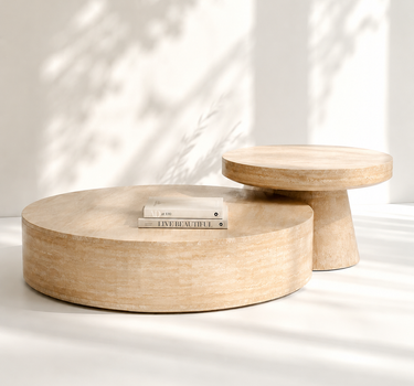 Ottoline Travertine Coffee Table Set