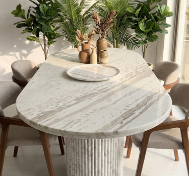 Seraphine Calacatta White Dining Table