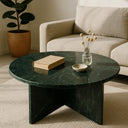 Round Spider Green marble coffee table