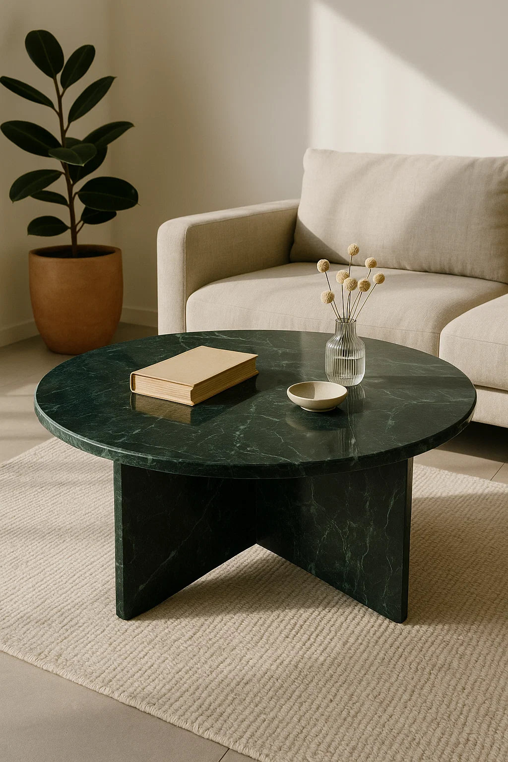 Ovaro Green Marble Coffee Table