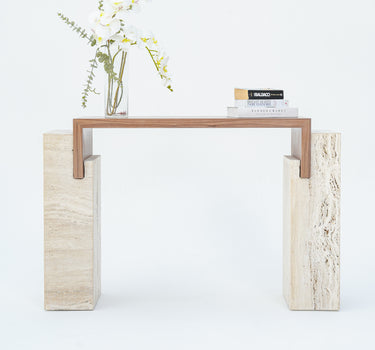 Roya Veneered Walnut Console Table