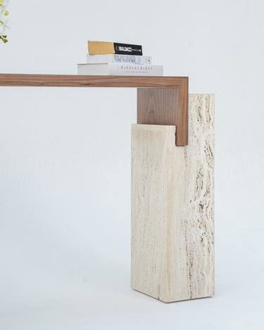 Veneered Walnut Console Table
