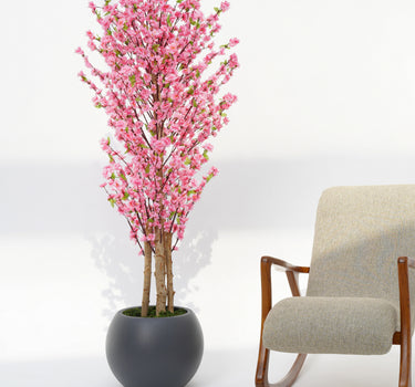 Pink Cherry Blossom Artificial Plant (With Pot)