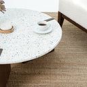 Modern terrazzo coffee table for contemporary living rooms