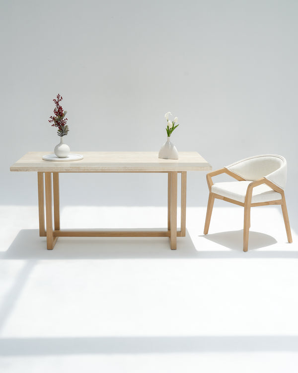 Orla Travertine Dining Table