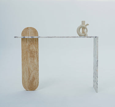 Kero Travertine & Calacatta Viola Marble Console