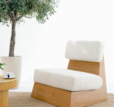 Velo White Oak & Linen Sofa Chair