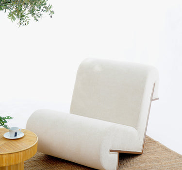 Pelo Veneered Oak & Linen Sofa Chair