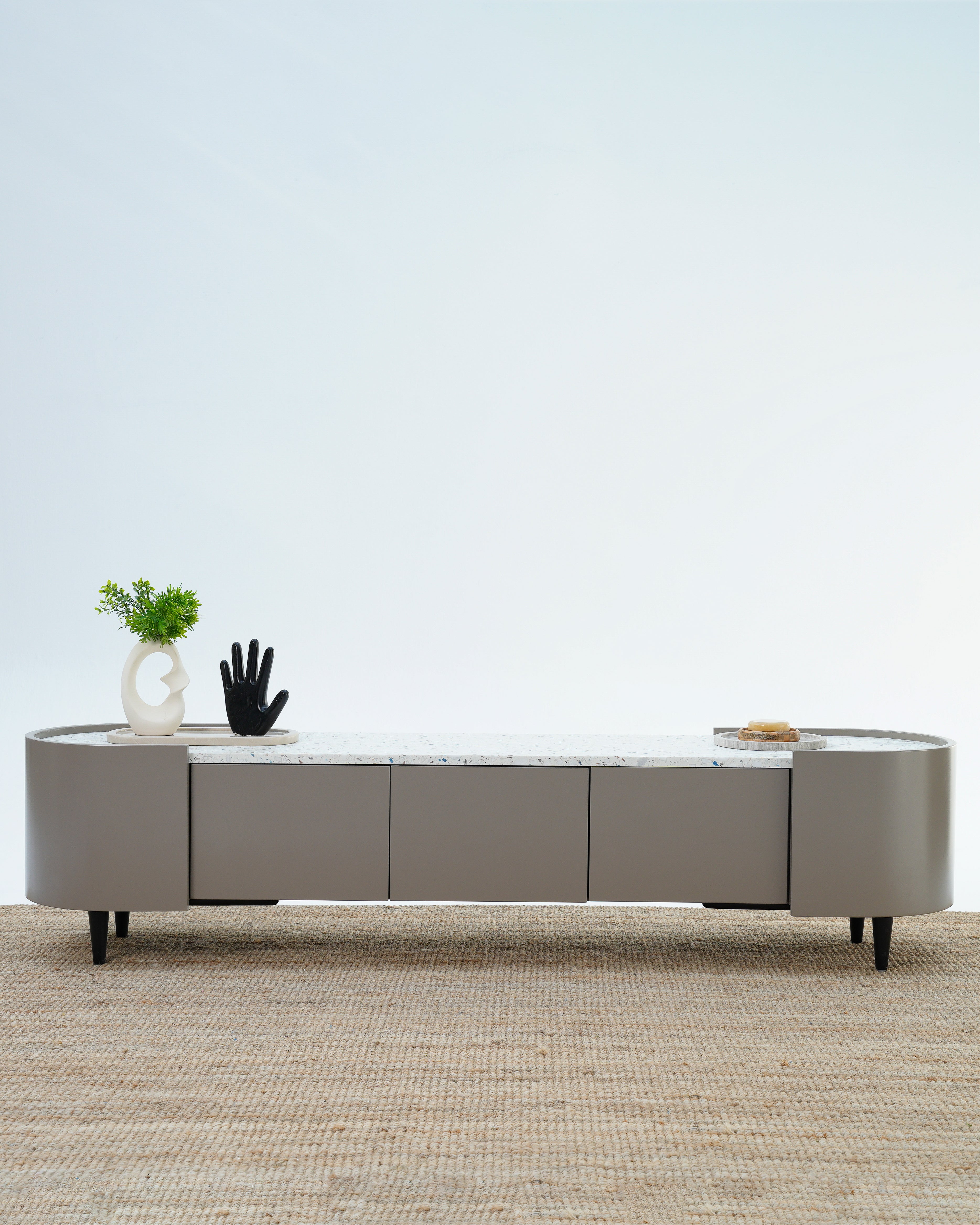 Velin TV Unit with marble detail – lifestyle image