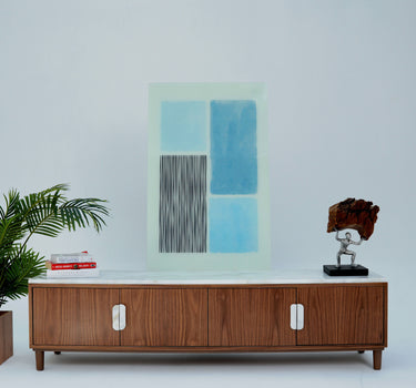 Azure Lines – Contemporary Glass Wall Art By Art Dei Marmi