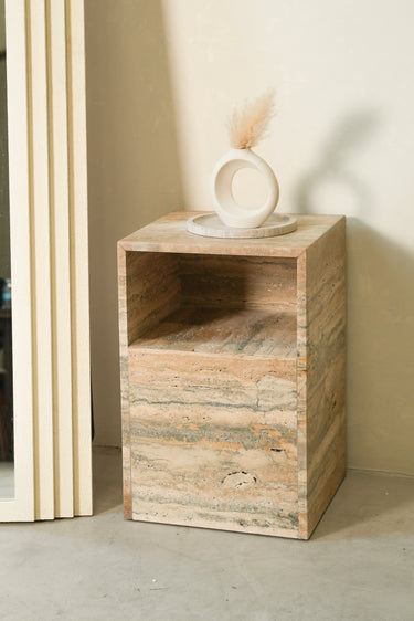 Alvara Italy Travertine Nightstand